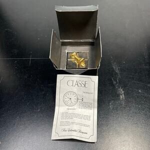 Small Vtg CL-X15A 1996 Flip Top Present Box Roman Number Clock w/ Box Untested